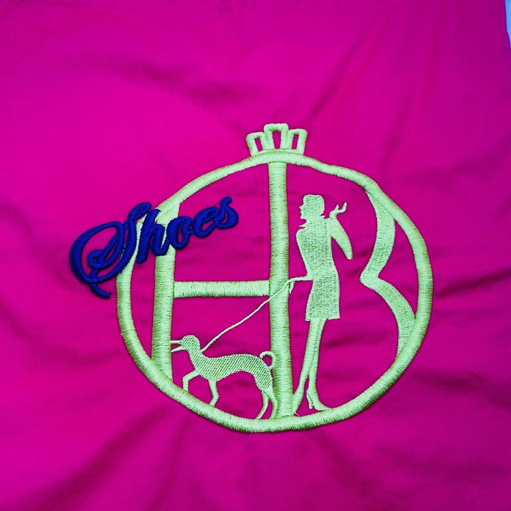 NWOT Henri Bendel Hot Pink Shoes Thick Cotton Travel Drawstring Bag
